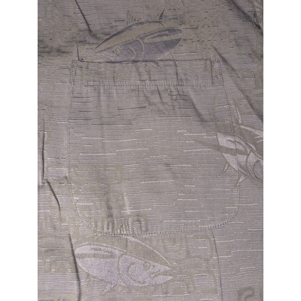 Guy Harvey Gray Fish Pattern Button Down Shirt Si… - image 3